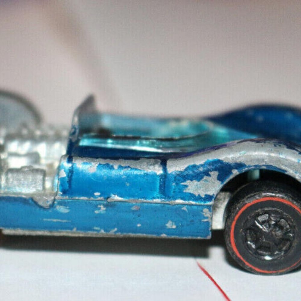 1968 Hot wheels Original McLaren M6A blue Redline USA Base